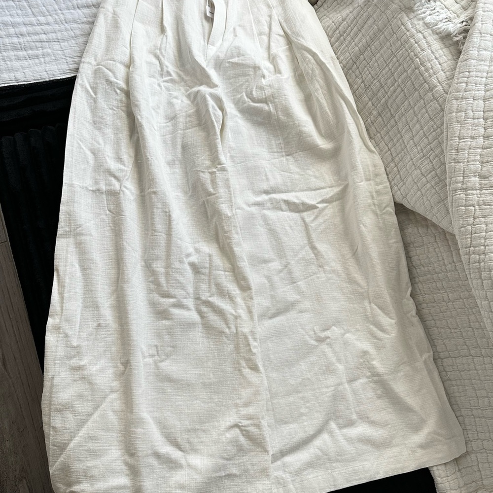 White Linen Wide-Leg Pants / NWT/ white Size M - Picture 5 of 5